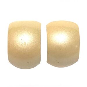 Vintage Pale Yellow Hoop Clip On Earrings